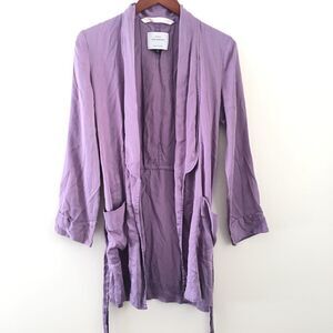 The Mercer purple silk robe